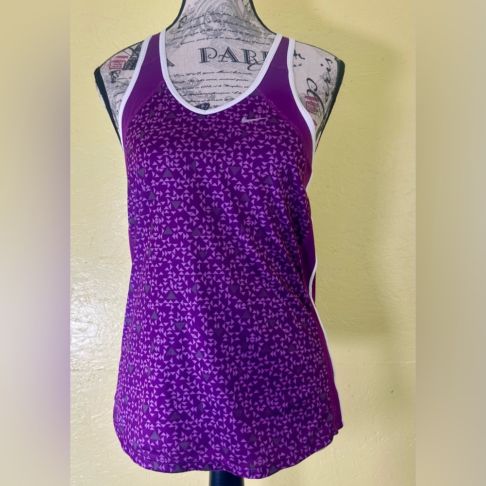 Nike Dri-FIT Purple Print Racerback Tank Size Small